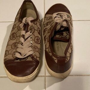 Michael Kors Tan and Brown Logo Sneakers
